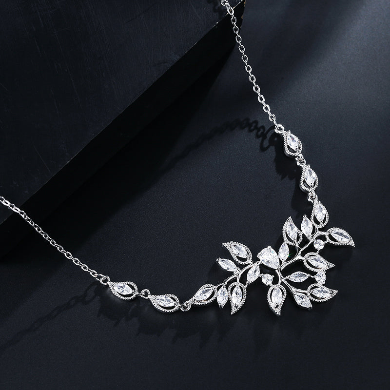 Josefina Marquise Floral Crystal Bridal Necklace