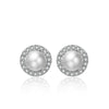 Odette Pearl & Crystal Halo Bridal Stud Earrings