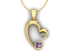 9ct Yellow Ashes Heart Memorial Pendant