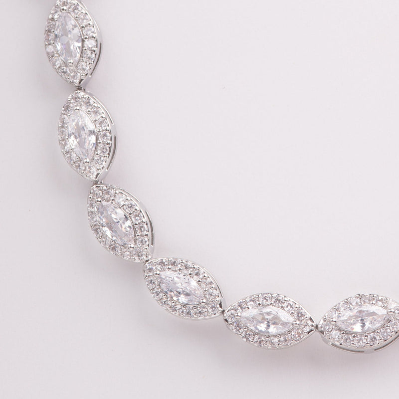 Carina Marquise Halo Crystal Bridal Necklace