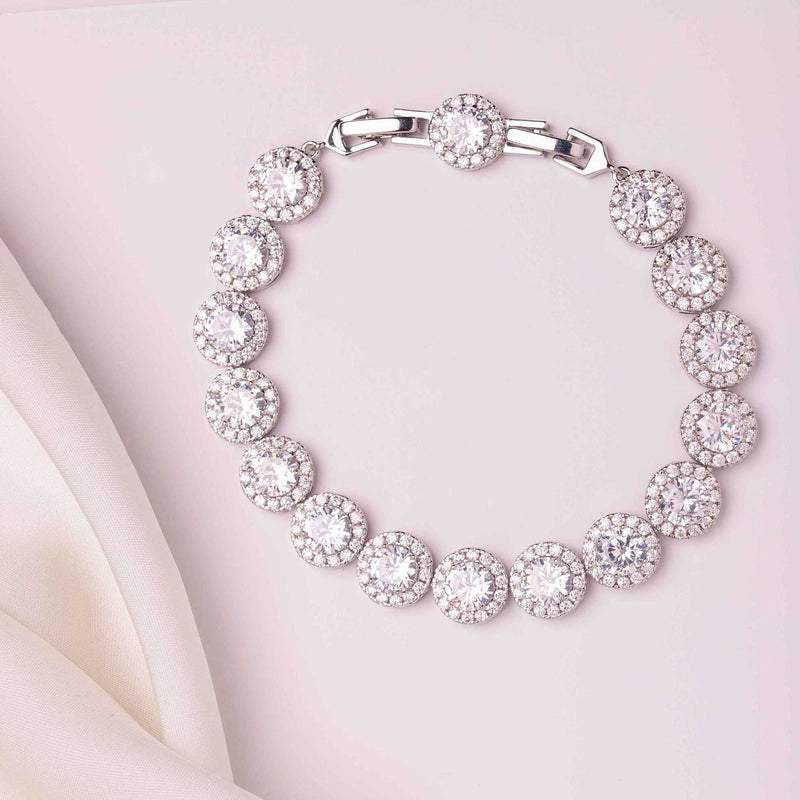 Hana Halo Crystal Bridal Bracelet