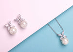 Etta Pearl & Floral Marquise Crystal Stud Earrings and Necklace Set