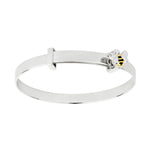 D for Diamond Sterling Silver Bee Expanding Bangle