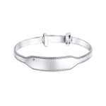 D for Diamond Sterling Silver Diamond Set Childs Expanding Bangle