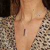Silver Vertical Engravable Bar Necklace