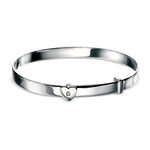 D For Diamond Sterling Silver Diamond Set Babies Expanding Bangle