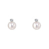 D for Diamond Pearl Stud Earrings with Diamond