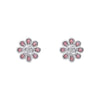 D for Diamond Pink Flower Stud Earrings with Diamond