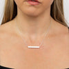 Silver Satin Finish Horizontal Engravable Bar Necklace