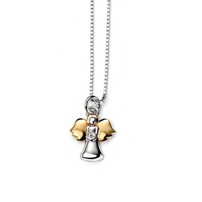 D for Diamond Angel Pendant with Diamond