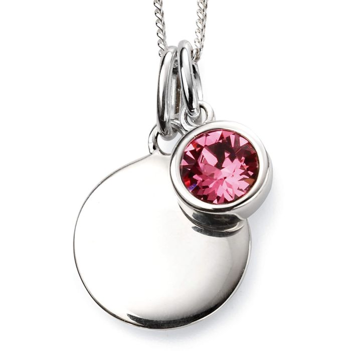 Silver Crystal Birthstone Necklace