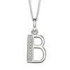 Silver Initial Pendant with CZ