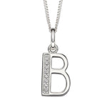 Silver Initial Pendant with CZ