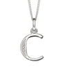 Silver Initial Pendant with CZ