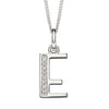 Silver Initial Pendant with CZ