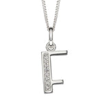 Silver Initial Pendant with CZ