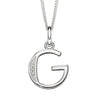 Silver Initial Pendant with CZ