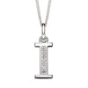 Silver Initial Pendant with CZ