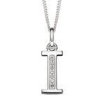 Silver Initial Pendant with CZ