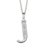 Silver Initial Pendant with CZ