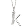 Silver Initial Pendant with CZ