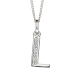 Silver Initial Pendant with CZ