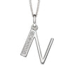 Silver Initial Pendant with CZ