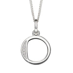 Silver Initial Pendant with CZ