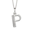 Silver Initial Pendant with CZ