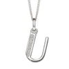 Silver Initial Pendant with CZ