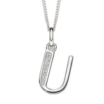 Silver Initial Pendant with CZ