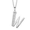 Silver Initial Pendant with CZ