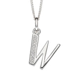 Silver Initial Pendant with CZ