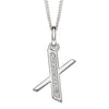 Silver Initial Pendant with CZ