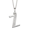 Silver Initial Pendant with CZ