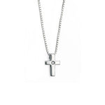 D for Diamond Small Cross Pendant with Diamond