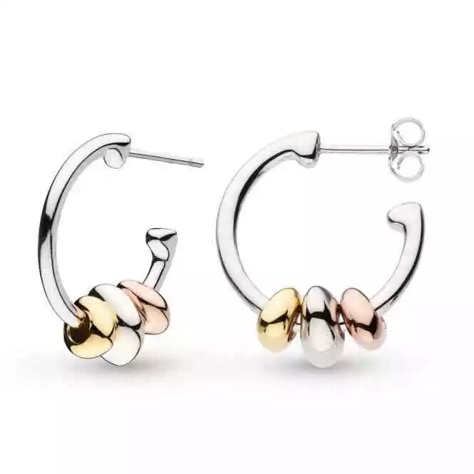 Kit Heath Coast Silver Tumble Golden Hoop Earrings