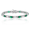 Silver & Co London Oval Simulated Emerald & Cubic Zirconium Bracelet