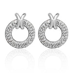 Silver & Co London Open Circle Pave Set Cubic Zirconium Stud Earrings