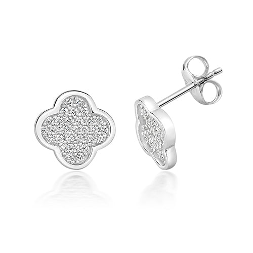 Silver & Co London Clover Stud Earrings