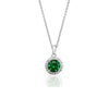 Silver & Co London Sterling Silver Cubic Zirconium And Simulated Emerald Halo