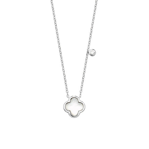 Silver & Co London Mother Of Pearl And Cubic Zirconium Necklace