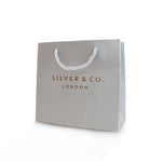 Silver & Co London Sterling Silver Square Cubic Zirconium Stud Earrings.