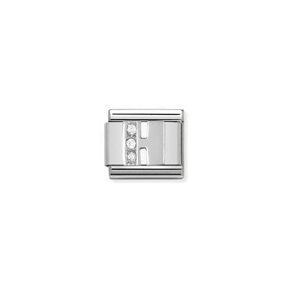 A-Z INITIAL SILVER WITH CUBIC ZIRCONIUM NOMINATION CHARMS