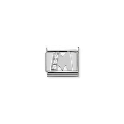 A-Z INITIAL SILVER WITH CUBIC ZIRCONIUM NOMINATION CHARMS