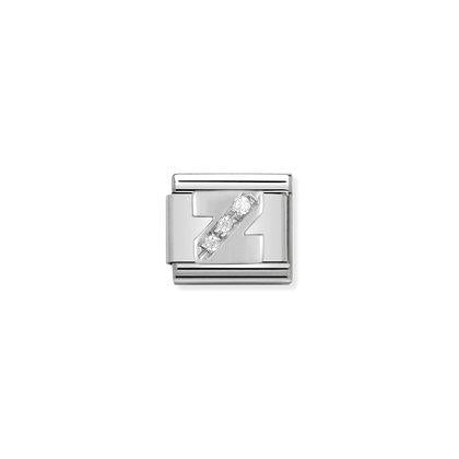 A-Z INITIAL SILVER WITH CUBIC ZIRCONIUM NOMINATION CHARMS