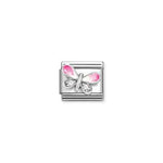 PINK BUTTERFLY WITH CUBIC ZIRCONIUM NOMINATION CHARM