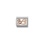 LETTERS A-Z IN ROSE GOLD AND CUBIC ZIRCONIA NOMINATION CHARM