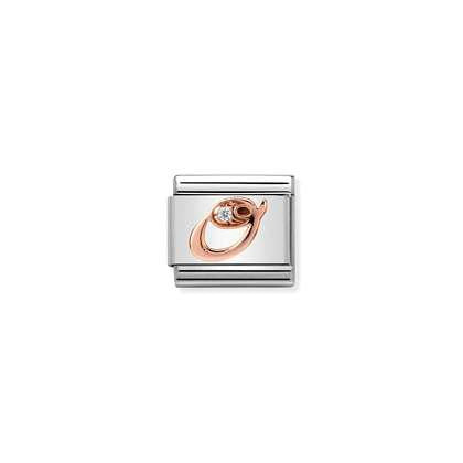 LETTERS A-Z IN ROSE GOLD AND CUBIC ZIRCONIA NOMINATION CHARM