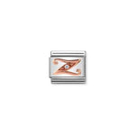 LETTERS A-Z IN ROSE GOLD AND CUBIC ZIRCONIA NOMINATION CHARM